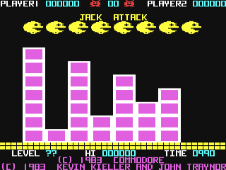 Jack Attack title screen for Commodore 64